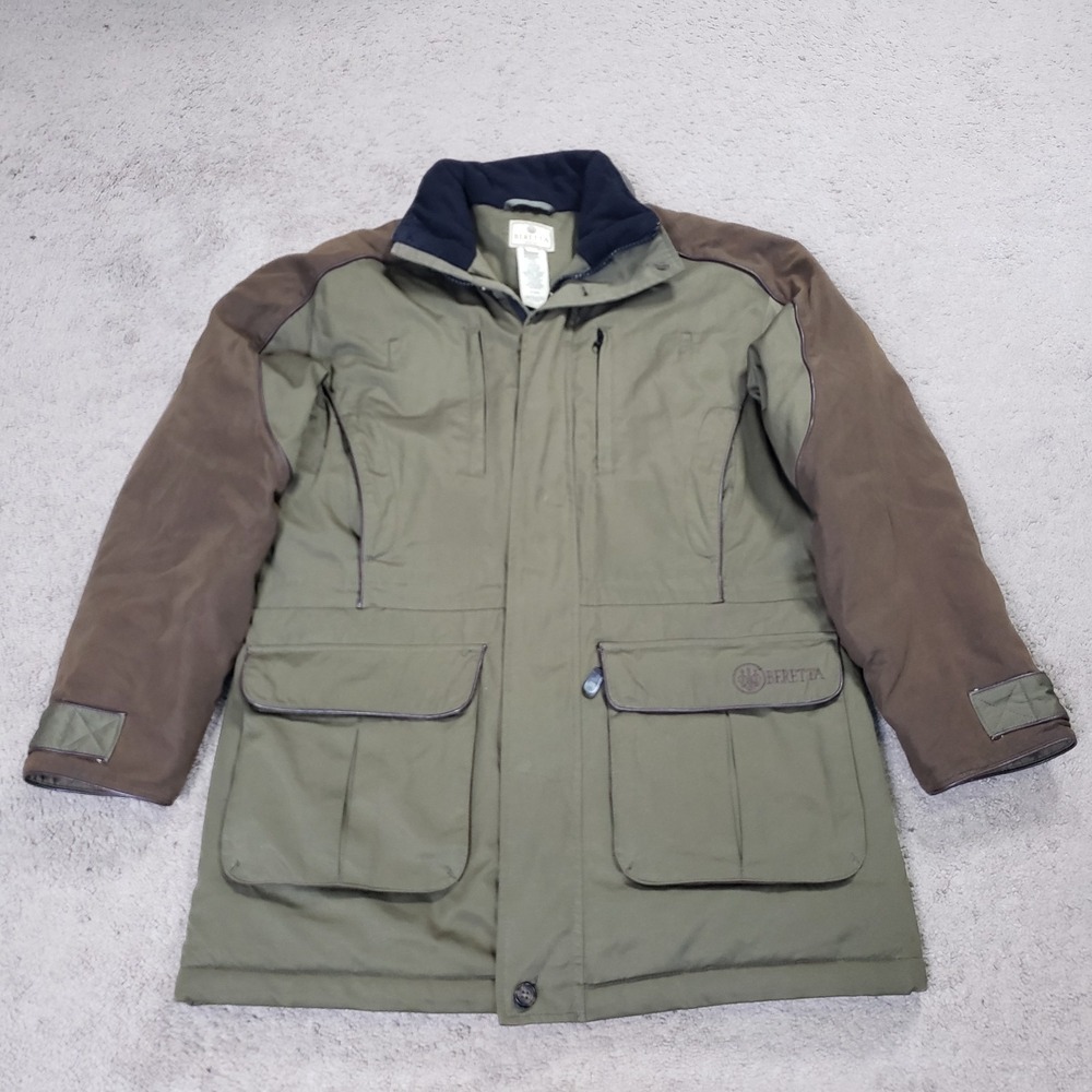 Beretta Coat Men M Green Brown Hunting Shooting Utility Jacket Pockets Lined